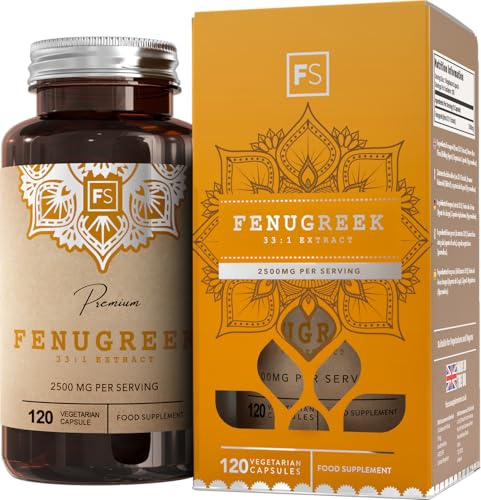FS Fenugrec, 120 Gélules, 2500mg Extrait 33:1 | Extrait de Fenugrec 33:1 | Formule Haute Teneur | Sans OGM, Gluten & Allergène | Fabriqué au Royaume-Uni