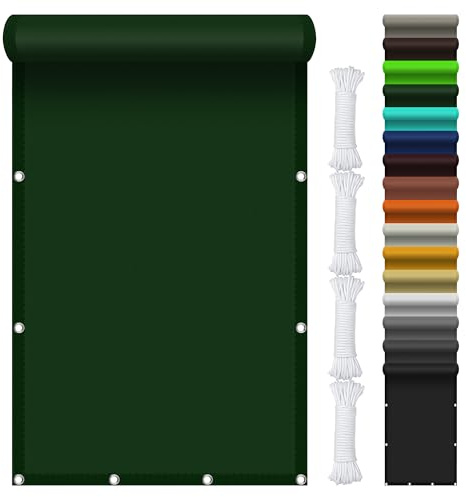 Tenda a Vela Ombreggiante Rettangolare 180 x 500 cm Impermeabile Protezione Raggi UV Telo Ombreggiante Quadrato con Corde e Occhiello per Esterno Giardino Terrazzo, Verde Scuro