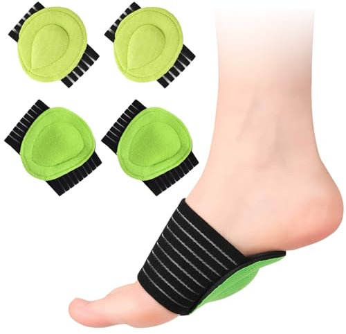 2 Pares Fascitis Plantar Venda, Vendaje del Pie Medio Isola Ergonómica de Doble Cara, Plantillas de Vendaje de Medio Plano para Aliviar Fascitis y el Metraje Plantar, para Vida Cotidiana y el Deporte