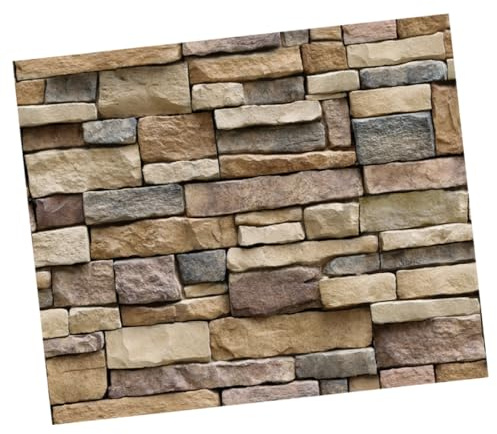 Hemobllo Papel Tapiz de Piedra 3D Autoadhesivo Decoración Mural Creativa Material PVC para Dormitorio y Sala 2 Piezas por Paquete