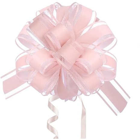 Sumneo Hochzeits Auto Ziehschleife -5 Stück Große Riesen Schleifen für Brautauto Dekoration, Hochzeit, Party Feier (Rosa)