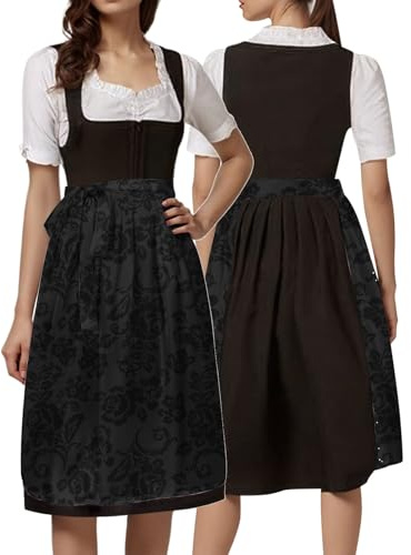 Generisch Dirndl Schürze Damen Midi Trachtenschürze Traditionelle Jacquard Dirndlschürzen Trachtenrock Für Trachtenschürze Oktoberfest