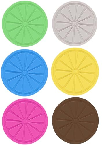 Senshuomy Coasters,Set of 6 Round Silicone Drink Coasters,Non-Slip Cup Mugs Mats for Coffee, Beer, Wine Glasses, and Bottles, Drinks Pads Perfect for Home & Bar Use (6 Colour/Round)