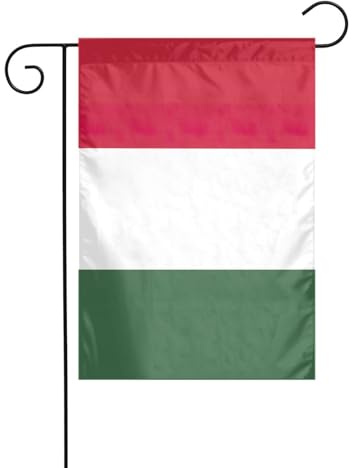 Bandiera dell'Ungheria con stampa natalizia da cortile, 30,5 x 45,7 cm, double face, per esterni, albero di Natale, inverno, cortile, bandiera decorativa