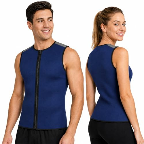 doorslay Chaleco de neopreno para hombre, sin mangas, con cremallera frontal de 3 mm, chaleco térmico para natación, esnórquel, surf, buceo (L)