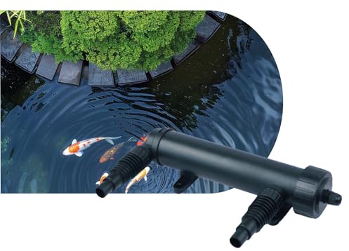 AQPOND Sterilizzatore UV per Laghetto – Chiarificatore UV-C per Controllo Alghe e Acqua Verde – Sistema di Sterilizzazione per Laghetti, Stagni e Fontane da Giardino, 1700 lt/h, 11 watt