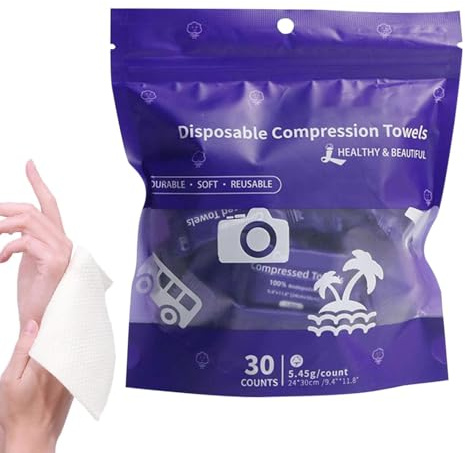 Komprimerade Handdukar Bärbara Absorberande 30 Stycken | Expanderbara Handdukar Komprimerade Ansiktshanddukar För Badrum, Camping, Hotell, Gym, Spa, Center, Smink, Skönhet, Duschar