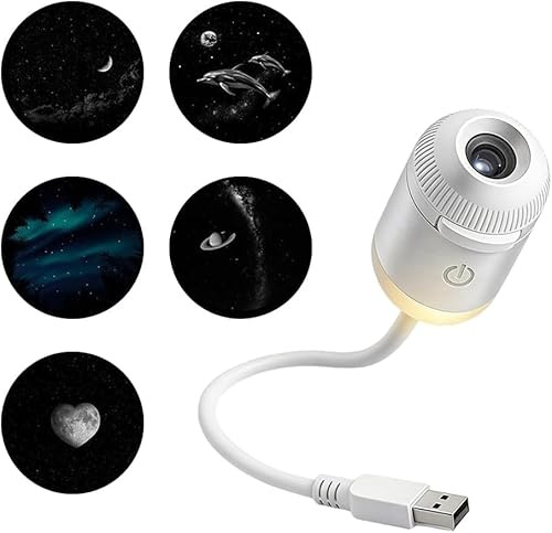 Dujuanus 2 in 1 Galaxy Projector Night Light - Proiettore Cielo Stellato USB, Proiettore Cielo Stellato e Luce Notturna, Lampada Galattica a LED orientabile a 360°, per decorare il soffitto (5-image)