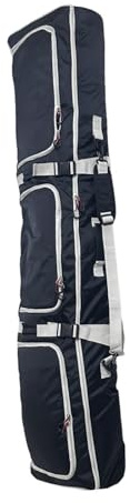 TUXCAXI Skitasche, Skireisetasche, ergonomische Snowboardtasche mit Rollen, verstellbare Größe, verstellbare Snowboardtasche mit Rollen, verstellbar für, Grau und Schwarz, 165 x 36 x 20 cm