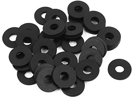 sourcing map 50 Stück Gummi Flache Unterlegscheiben 16mm AD 6mm ID 1,5mm Dicke