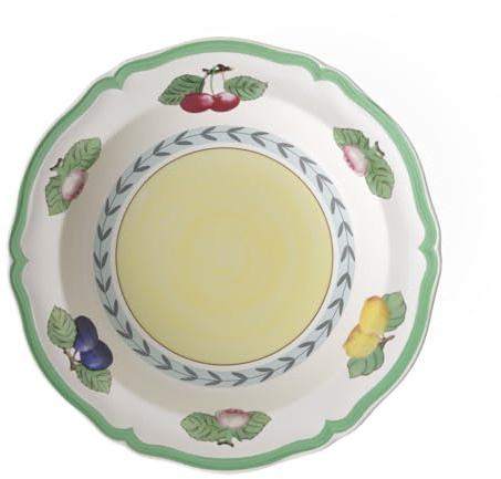 Villeroy & Boch – French Garden Suppenteller Weiß/Bunt, Spülmaschinenfest, Mikrowellensicher, Teller, Speiseteller, Essteller, Suppenschüssel, Premium Porzellan