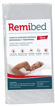 Remi Hogar Funda de Almohada Anti Chinches 75 x 40 | Certificado Laboratorio | Impermeable, Transpirable y Silenciosa (No Hace Ruido) | Material Textil ecológico