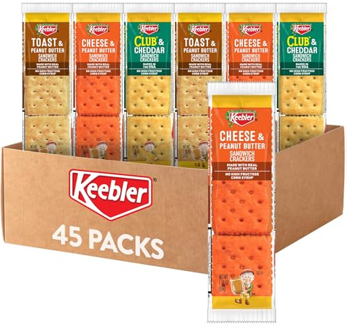 Keebler Sandwich Crackers, Lunch Snacks, Variety Pack (45 Packs)