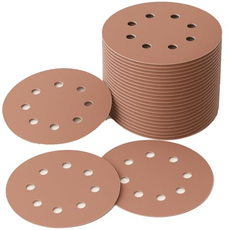 LESNIC 600 Grit Sanding Discs 50 Pcs, 125mm 8 Holes Hook & Loop Sandpaper | 5 inch orbital sander pads, heavy duty grit 600 sanding sheets, fits all oscillating tools, dustless 8 hole design