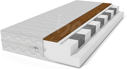 Best For Home Matrix Matratze Orthopädische 11-Zonen Kaltschaummatratze mit Kokos Premium, Härtegrad H3, Öko-Tex, Bezug waschbar, 3-Seiten-Reißverschluss 160x200x15cm