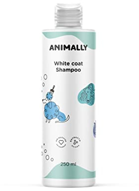 Animally Shampoo a pelo bianco animale per cani e gatti, shampoo vegano e senza solfati, 250 ml
