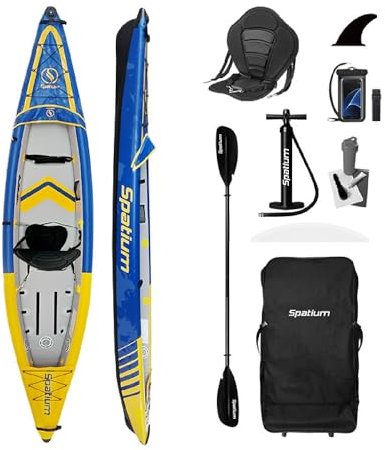Spatium Aufblasbares Kajak, Drop Stitch Aufblasbares Kajak 1 Personen Aufblasbares Kanu 1 Personen