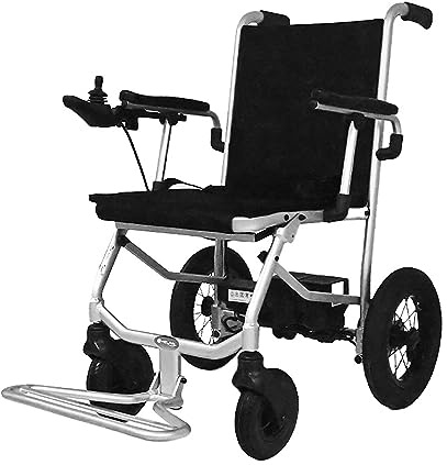 Silla de ruedas eléctrica inteligente plegable para personas mayores y discapacitadas Silla eléctrica ligera todo terreno con movilidad portátil inversa Silla de ruedas automática,Black-74CM*60CM*90CM