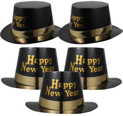 Toyvian Party Birthday Hut Set, 5 Stück Silvester Party Zylinder Silvester Legacy Zylinder Feiern Partyhüte Outfits Partyzubehör Für Geburtstagsfeiern und Festliche AnläSse FüR Kinder Und Erwachsene