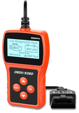HLMNAKE OBD2 Diagnosegerät MS309-PRO, Auslesegerät Motor/Autobatterie, 88 Echtzeit-Datenstrom, 10.000 Fehlercode-Auslegungen