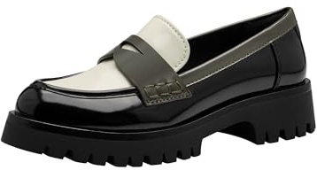 Tamaris Mocasines Veganos para Mujer, Oliva Combinado, 38 EU
