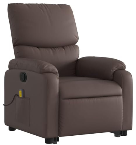 vidaXL Massagesessel mit Aufstehhilfe Braun Kunstleder