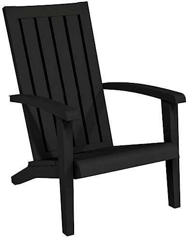 Gecheer Adirondack Gartenstuhl Gartensessel Deckchair Stuhl Sessel Terrassenstuhl Balkonstuhl Gartenmöbel Schwarz Polypropylen