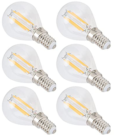 Bombilla LED Regulable de Luz Cálida, Base E14 de Vidrio Transparente Vintage, 6W, 220V, para Candelabros, Apliques de Pared, Decoración Ornamental