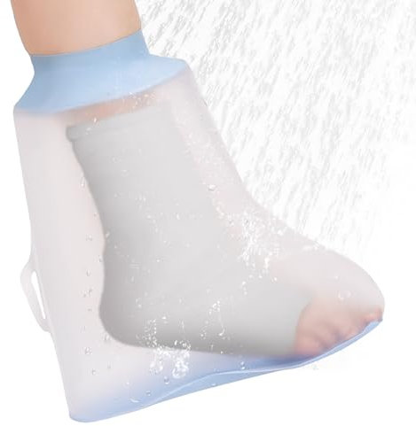 Fasola Protector Escayola Pie Antideslizante, Funda Impermeable Pie Ducha Reutilizable Adulto, Bolsa para Cubrir Escayola Pie Accesorio para el Cuidado de Heridas