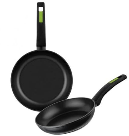 MONIX Green | Set 2 sartenes 20-24 cm, aluminio forjado, antiadherente, sin PFOA, apto para todo tipo de cocinas incluso inducción