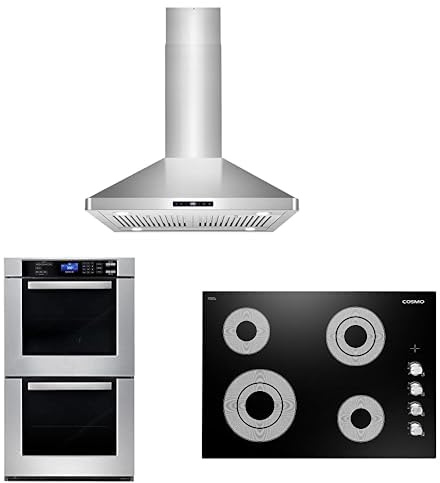 Cosmo 3-Piece 30 Electric Cooktop 30 Island Range Hood 30 Wall Oven