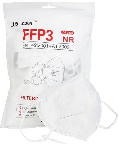 Spanner In The Works FFP3 Masks | Ventilated Dust Mask | Pack of 10 Disposable Face Masks | Filtering Facepiece Respirator | Individually Wrapped | 6 layer PPE Facemask With Valve