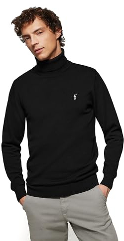 Polo Club Maglione a Collo Alto e Logo Ricamato Uomo Cotone