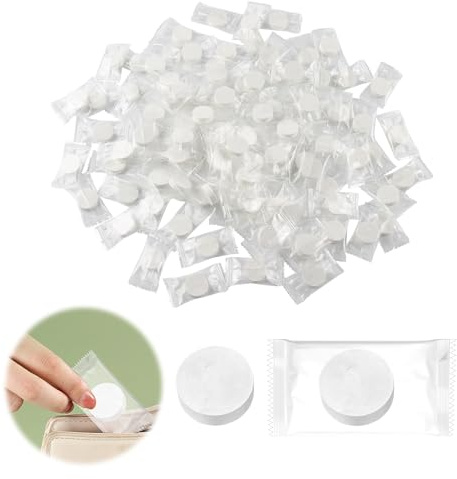100 x Chiffons de nettoyage sous forme de comprimés, Mini serviettes compressées, légères, absorbantes et pratiques pour un nettoyage rapide à la maison, au bureau ou en déplacement