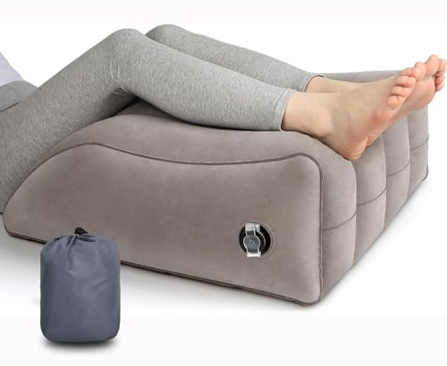 Leg Elevation Pillow, Inflatable Leg Pillows, Wedge Leg Comfort Pillow for Elevating with Storage Bag for Promote Blood Circulation, Improving Sleep Quality, Pregnant, Surgery and Injury Recovery