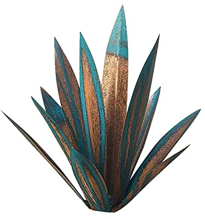 Naisicatar Décor de Jardin, Plantes d'agave en métal 13,78 Inchoutdoor décor Tequila Sculpture Rustique en métal Art d'agave Art Agave Sculpture Statue Jardin Yard décor Ornement Bleu