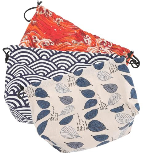 Garneck 3 Sacchetti Bento Per La Casa in Stile Giapponese Con Coulisse Leggeri E Compatti Per