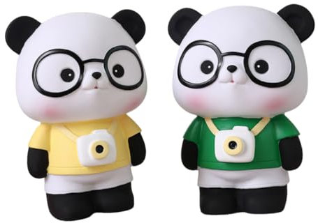 ERINGOGO 2stücke Panda-sparschwein Aus Vinyl Für Geldsparen Dekorativer Spartopf in Pandaform Für Heimdekoration Sparschwein Für Bargeld Mit Flacher Unterseite