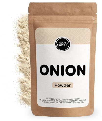 Spicy Welt Lökpulver (250g) – Torkad Malen Lök för Köttbullar, Brunsås, Grytor, Kalla Såser, Potatismos och Marinader | Söt, Fyllig och Aromatisk | 100% Naturren, Utan Tillsatser