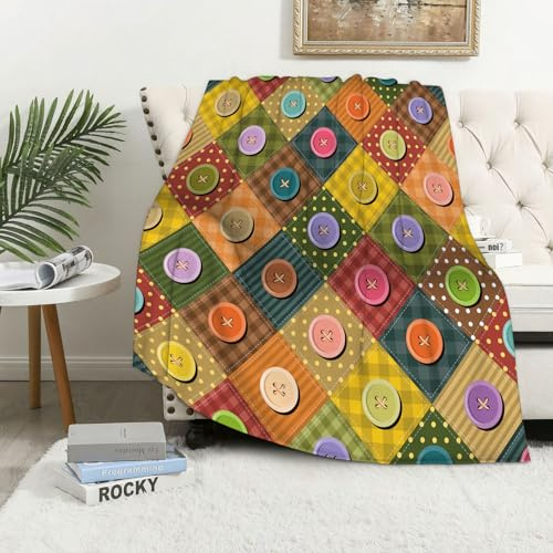 MAAPCHP Coperta Pile Blanket sfondo patchwork con motivi diversi Coperta di Flanella Coperta per Adulti per Bambini Caldo Divano per Il Tempo Libero Sedia Soffice Coperta Soffice76x100cm