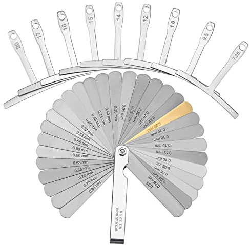 Yardwe Strumento di Misurazione per Chitarra Misuratore di Curvatura Sotto Corda in Acciaio Inossidabile, Righello Calibro per Liutaio Strumento per Riparazioni e Regolazioni