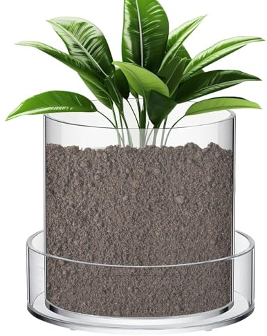 ETUCYNG Macetas Transparentes - Tiestos De Vivero Claros,con Drenaje Reutilizables Acrílicos para Plántulas Jardín Interior Plantación Flores