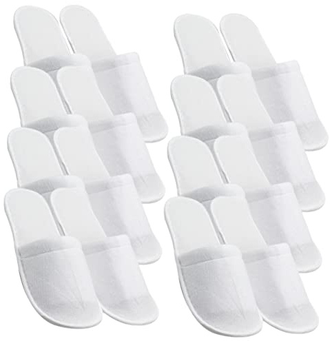 Healeved Ciabatte Monouso Antiscivolo per Ospiti 8 Paia Bianco Comode da Indossare per Viaggi e Soggiorni Brevi