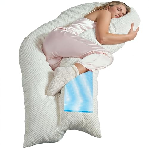 Traumreiter Seitenschläferkissen Visco XL | Wendekissen Memory Foam [orthopädisch] + Watte Seite | Schwangerschaftskissen zum Schlafen Lagerungskissen Erwachsene, Komfortkissen mit Bezug Perl Weiß