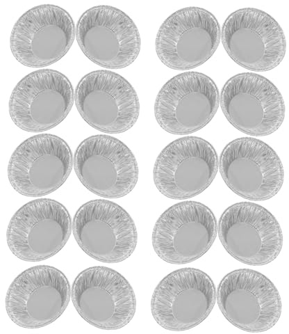 FIXOSHEE Stampi per Crostatine in Foglio di Stagno in Alluminio Usa e Getta Pratici e Resistenti 200 Pezzi, Utensili da Forno per Pasticceria, per Ristoranti e Appassionati di Dolci