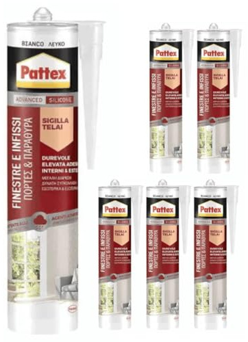 Mastic d'étanchéité pour fenêtres et portes, crème, silicone résistant aux intempéries, pour l'intérieur et l'extérieur, 6 x 280 ml