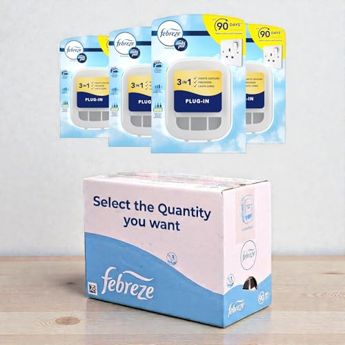 Febreze 3Volution Plug-In Air Freshener Device Only – Smart OdourClear Technology & Adjustable Scent Control – (Refills Not Included) – Select Quantity: 2, 3, 4, or 6 Pack