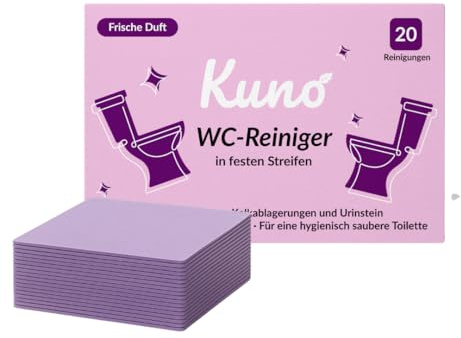Kuno WC Blätter – WC Reiniger Blätter | Kraftvoll gegen Schmutz & Gerüche | Plastikfrei & ultrakompakt | Nachhaltige Toilettenreinigung ohne Flasche