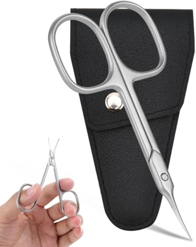 YIPFEN Ciseaux à Ongles et Cuticules en Acier Inoxydable, Ciseaux Manucure et Pédicure avec Lame Courbée, Coupe Cuticule Précise pour Ongles, Babynails et Soins Professionnels