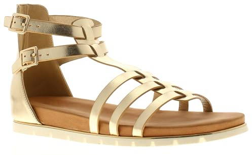 Wynsors Valentina Gladiator - Sandali da donna con cinturino, Oro, 37 EU